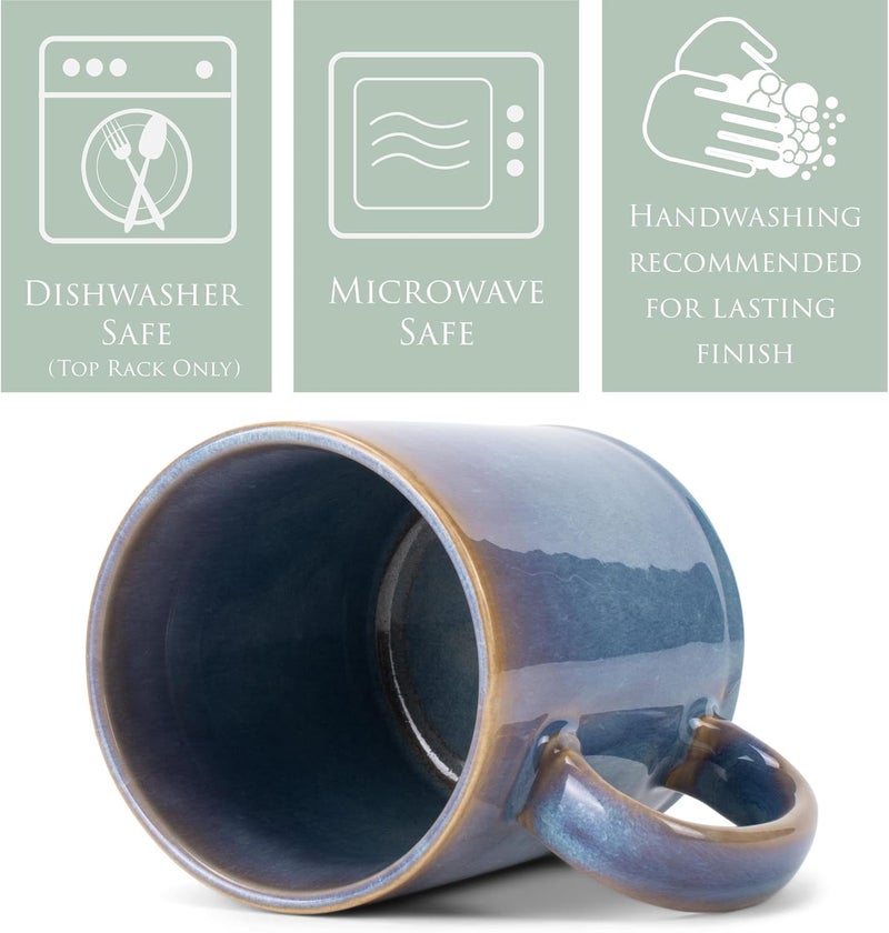 Elanze Designs Reactive 17 ounce Ceramic Straight Body Mugs Set of 4 Ocean Sunrise - Image 4