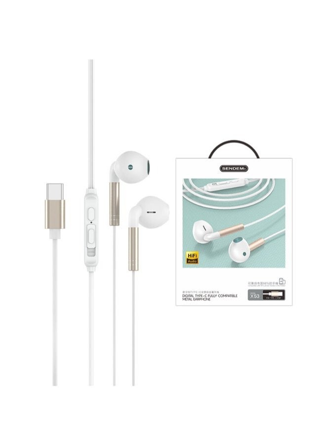 سيندم سماعة أذن معدنية عميقة من النوع C متوافقة تمامًا - Image 1