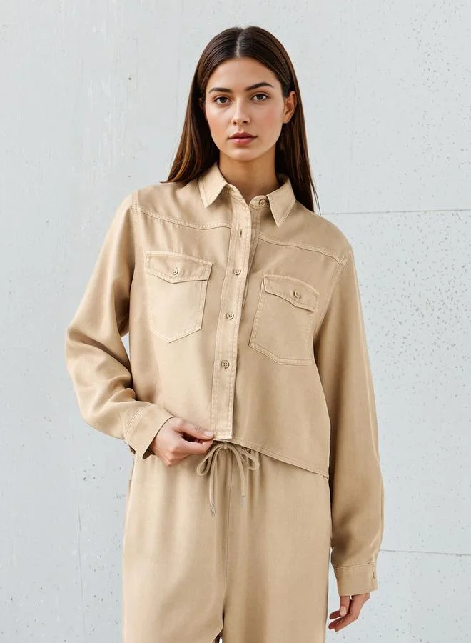 لي كوبر قميص لي كوبر بقصة عادية بأكمام طويلة من التنسل