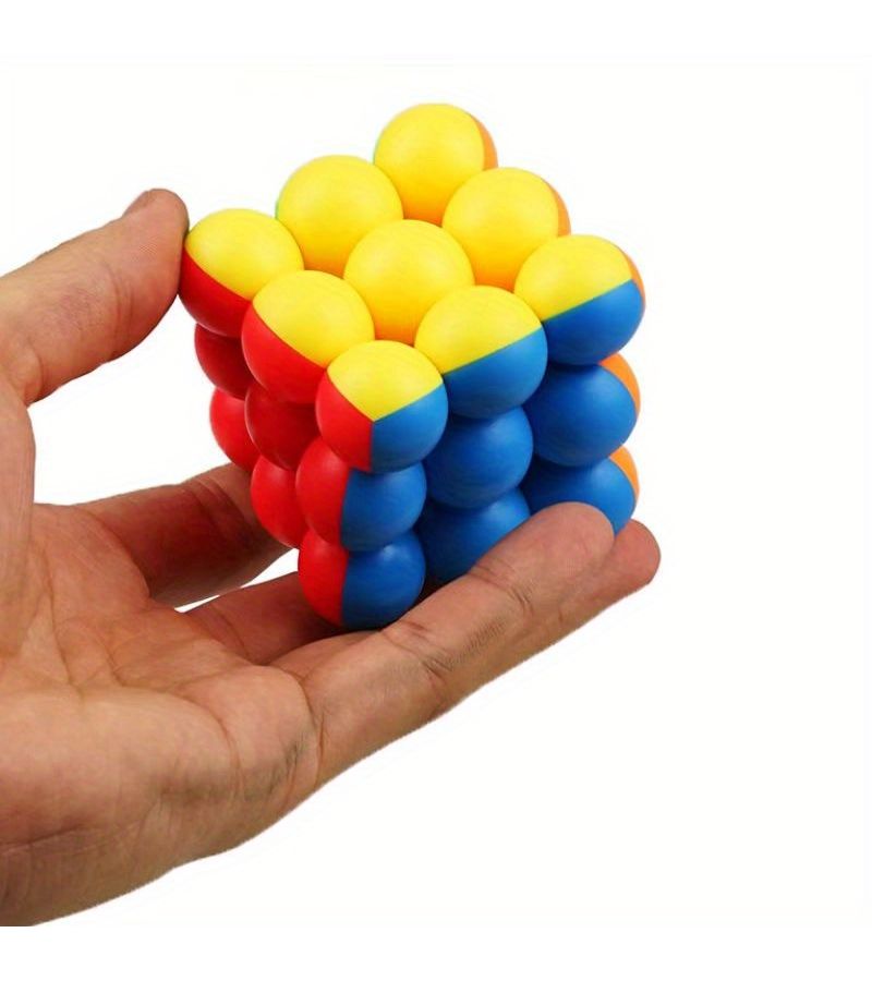 مكعب سحري بدون ملصقات 3×3 من خرز دائرية ملونة. - Image 4