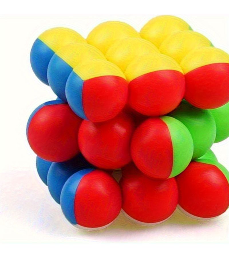 مكعب سحري بدون ملصقات 3×3 من خرز دائرية ملونة. - Image 3