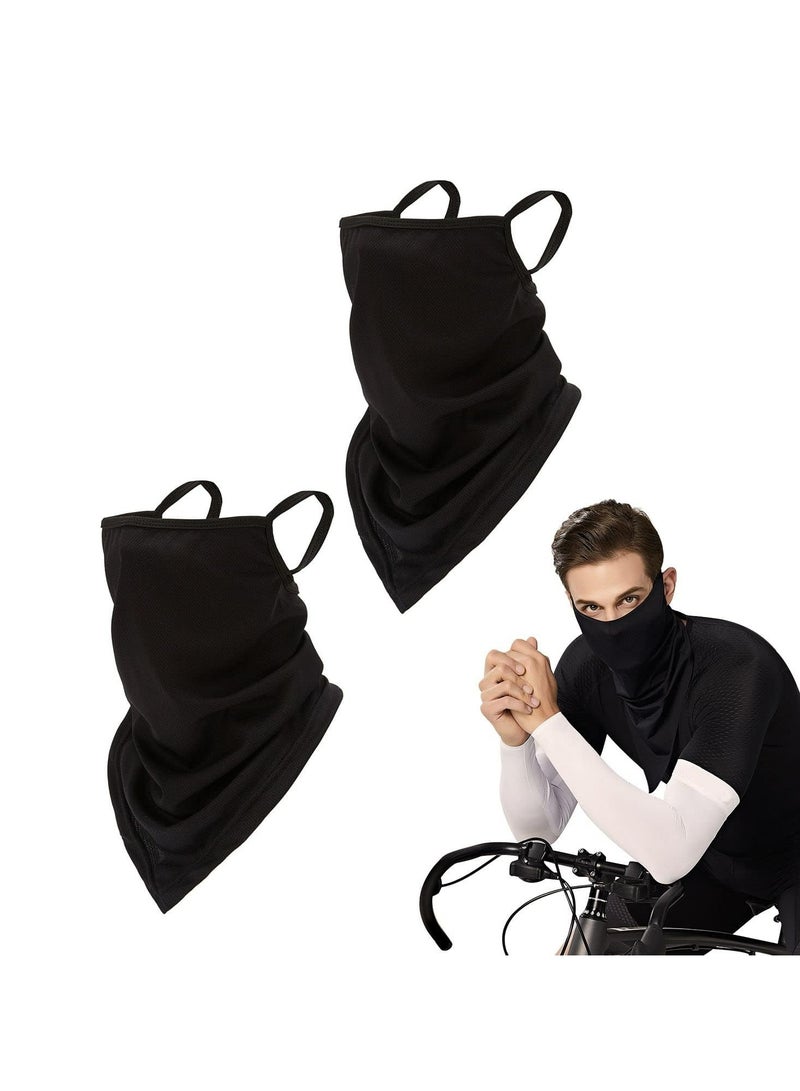 2 Pack Unisex Bandana Face Mask Scarf Balaclava Neck Gaiters Dust Cloth Washable Wind Motorcycle Mask Women Men UV Protection Reusable Breathable Cover Outdoor Cycling Ear Loops Stretchy Rave  - Image 1