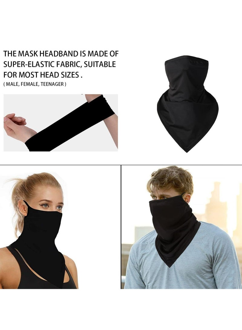 2 Pack Unisex Bandana Face Mask Scarf Balaclava Neck Gaiters Dust Cloth Washable Wind Motorcycle Mask Women Men UV Protection Reusable Breathable Cover Outdoor Cycling Ear Loops Stretchy Rave  - Image 2