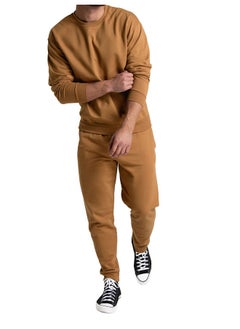 FRUIT OF THE LOOM Fruit of the Loom Men's Eversoft Fleece Joggers with Pockets, Relaxed Fit, Moisture Wicking, Breathable, Tapered Sweatpants, Golden Pecan, Medium  - Image 1