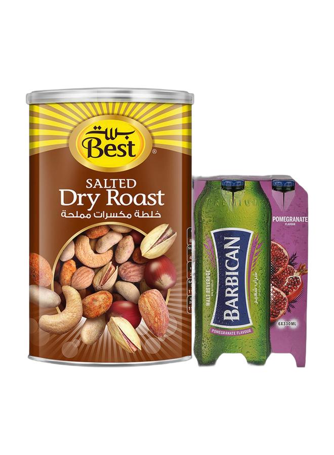 noon Best Dry Roast Mix Nuts 450grams + Barbican Pomegranate Flavoured Non-Alcoholic Malt Beverage NRB Pomegranate 330ml Pack of 6 - Image 1
