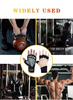 WESKOS Ventilated Workout Gloves Weight Lifting Gloves, with Elastic Wrist Wraps and Open Back, Silicon Padded Weight Lifting Gloves for Fitness and Water Sports, Gym Gloves for Men Women  - Image 3