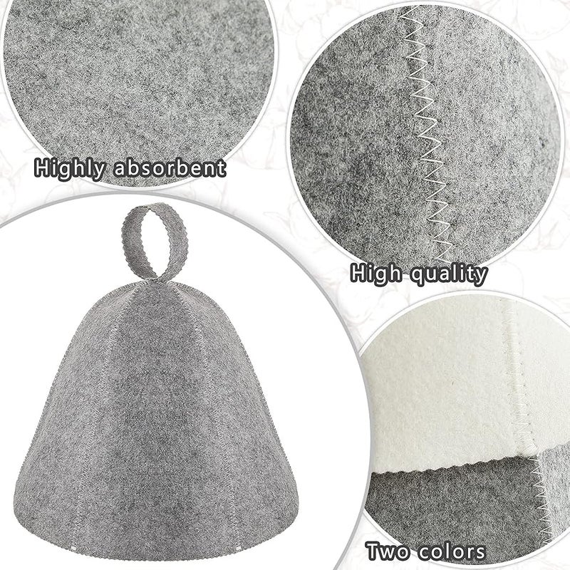JaGely 2 Pcs Sauna Hat Vaporarium Hat Sauna Wool Hat Russian Banya Cap for Men Women Bath Accessories - Image 3