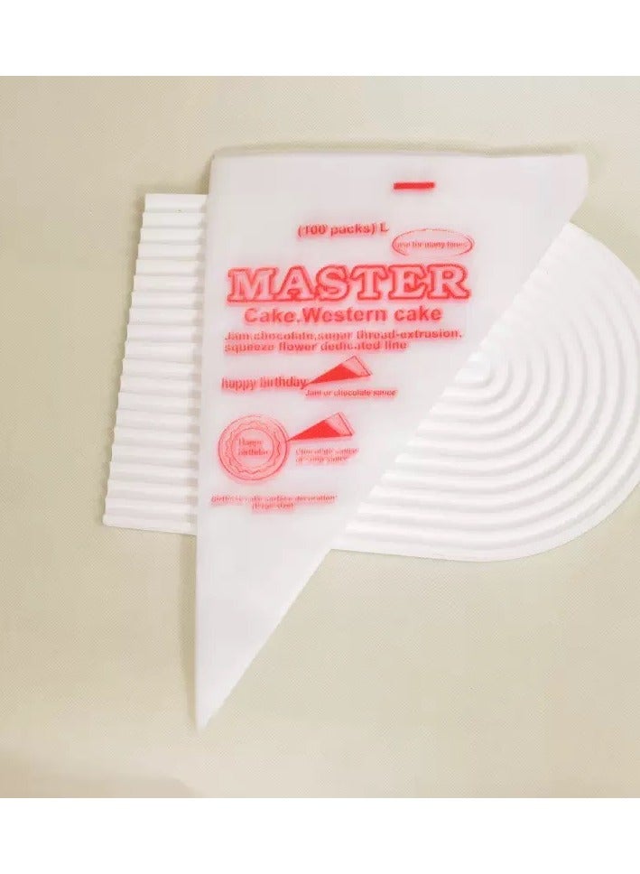100-Pieces Cake Decorating Disposable Piping Bags White cooking tool - Image 5