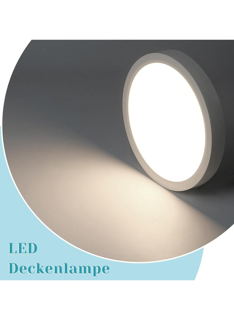 AUTOYSUR مصباح سقف أبيض مقاس 10.6 بوصة، تركيبات إضاءة سقف 24 وات، إضاءة سقف دائرية فائقة النحافة 6500 كلفن لغرفة النوم والمطبخ والمخزن والبدروم - Image 2