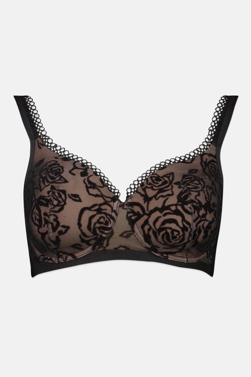 TRIUMPH سوتيان نسائي مبطن ذو ملمس غير مزود بأسلاك، أسود - Image 1