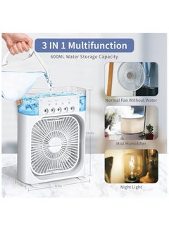 WEIDASI Portable Mist Sprinkler Fan With 5 Water Outputs And 3 Speeds And 7 Different LEDs Light Colours 600ml Capacity  - Image 5