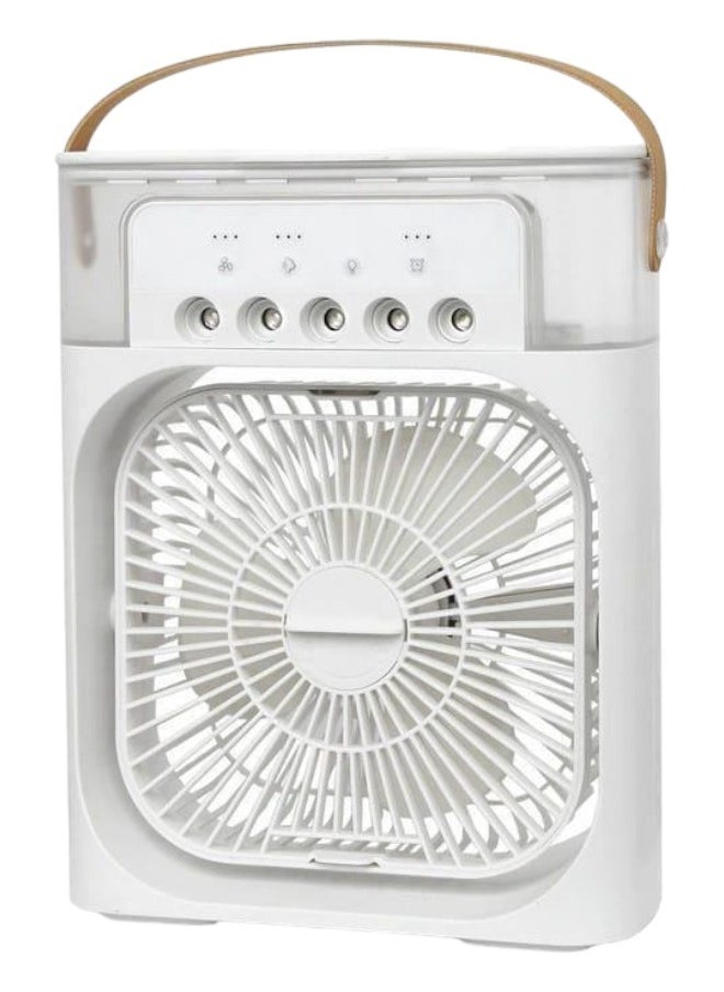 Portable Mist Sprinkler Fan With 5 Water Outputs And 3 Speeds And 7 Different LEDs Light Colours 600ml Capacity