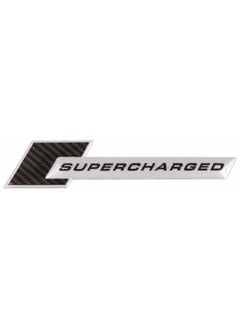 بيعتكلها 3D سيارة معدنية حرف الحاجز SUPERCHARGED شعار الجانب الخلفي الذيل الجذع الشارات شعار شارة شعار ملصق مائي التصميم اكسسوارات السيارات (أسود وفضي - ألياف الكربون)  - Image 1