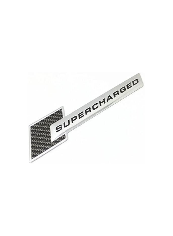 SOLDOUT 3D Metal Car Letter Fender SUPERCHARGED Emblem Side Rear Tail Trunk Decals Emblem Badge Logo Sticker Decal Styling Auto Accessories (Black & Silver - Carbon Fiber) - Image 2