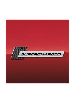 بيعتكلها 3D سيارة معدنية حرف الحاجز SUPERCHARGED شعار الجانب الخلفي الذيل الجذع الشارات شعار شارة شعار ملصق مائي التصميم اكسسوارات السيارات (أسود وفضي - ألياف الكربون)  - Image 3