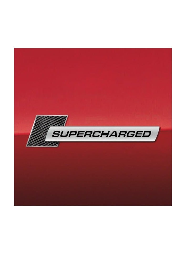 SOLDOUT 3D Metal Car Letter Fender SUPERCHARGED Emblem Side Rear Tail Trunk Decals Emblem Badge Logo Sticker Decal Styling Auto Accessories (Black & Silver - Carbon Fiber) - Image 3