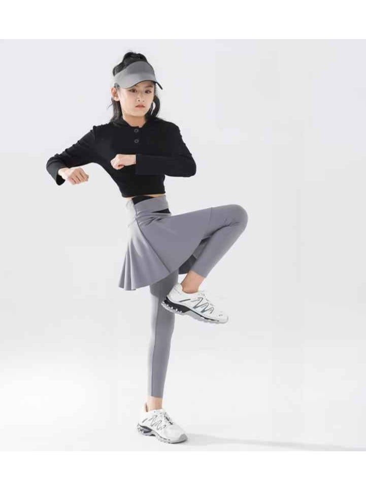 Children's Quick Drying Clothes Yoga Badminton Tennis Training Hooded Long Sleeved Sports Suit  - Image 5