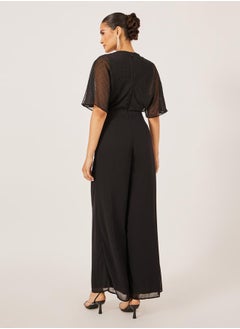 Styli Textured Dobby V-Neck Jumpsuit  - Image 5