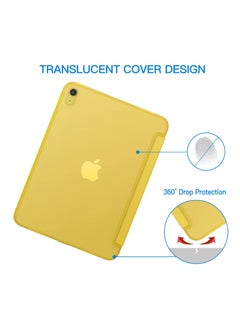 Jetech Case for iPad 10 10.9 Inch 2022 Model 10th Generation Slim Stand Hard Back Shell Cover with Auto Wake Sleep Yellow  - Image 3