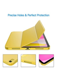 Jetech Case for iPad 10 10.9 Inch 2022 Model 10th Generation Slim Stand Hard Back Shell Cover with Auto Wake Sleep Yellow  - Image 5