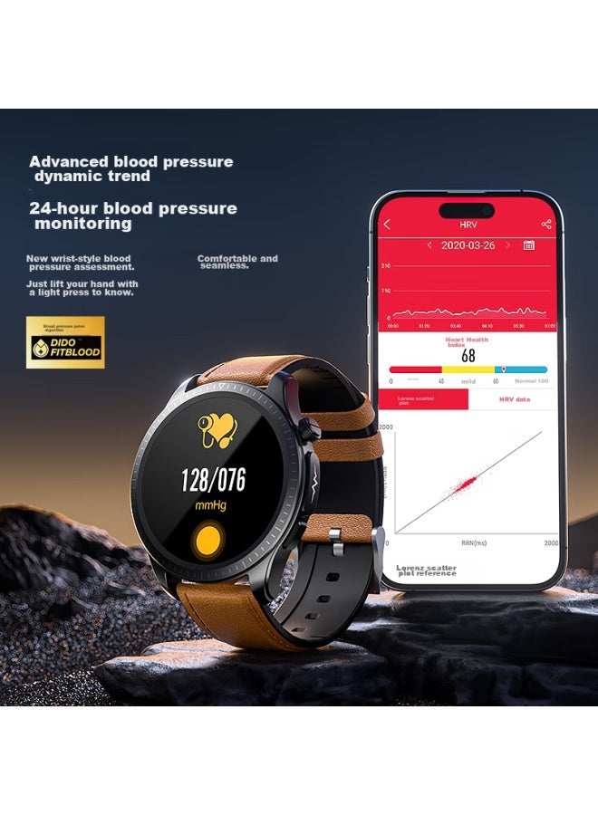 Didoe56s Max Blood Pressure And Blood Sugar Watch, Risk Assessment, Ecg, Smart Watch For Middle-aged And Elderly Men And Women, Blood Glucose Meter, Blood Oxygen, Heart Rate, Sleep, Health, Fitness Tracker - Image 2