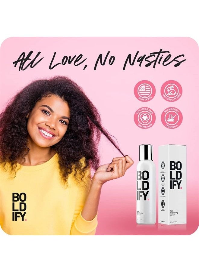Boldify Hair Thickening Serum - Hair Thickening Products for Women - Instant Hair Thickener - Natural 3-in-1 Hair Volumizer for Fine Hair, Leave-In Conditioner, & Plumping Blow Dryer Treatment - 4oz  - Image 2