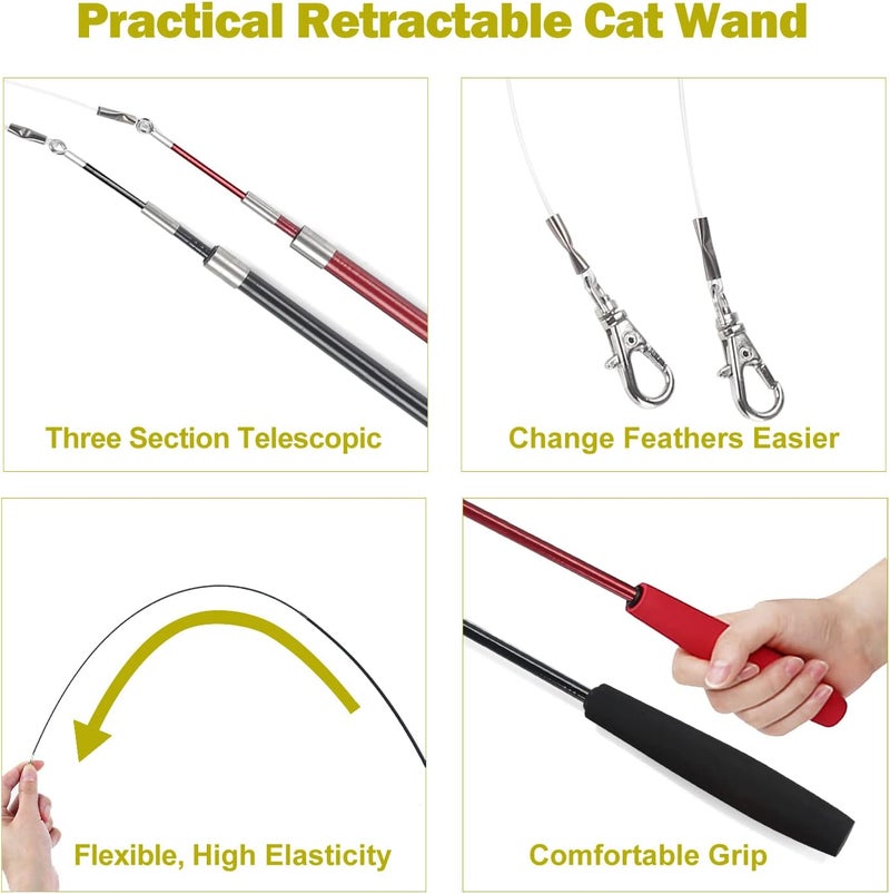AIN Cat Toys Kitten Toys Assortments, 27PCS Variety Toy Set Including Cat Feather Teaser Wand - Image 4
