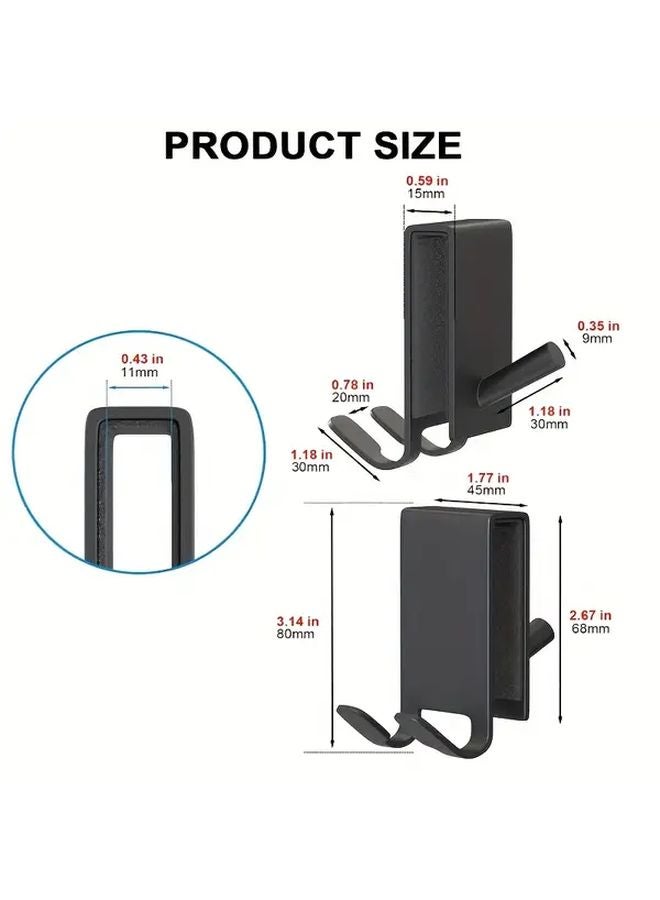 Black Stainless Steel Over The Door Shower Hook Heavy Duty Tool Free Installation - Image 4