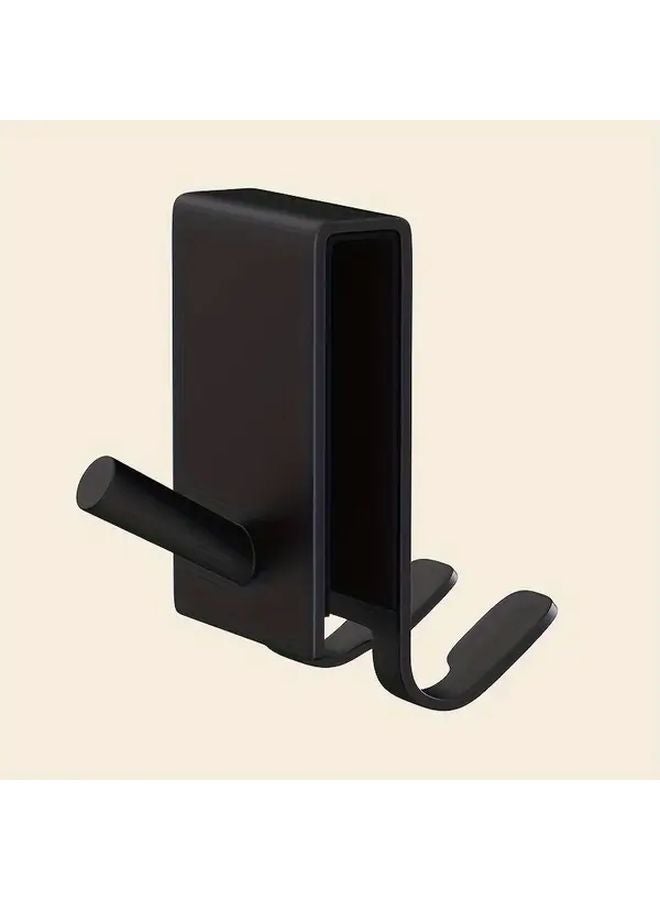 Black Stainless Steel Over The Door Shower Hook Heavy Duty Tool Free Installation - Image 1