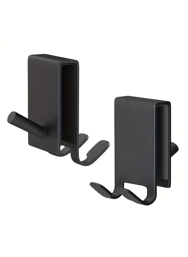 Black Stainless Steel Over The Door Shower Hook Heavy Duty Tool Free Installation - Image 5