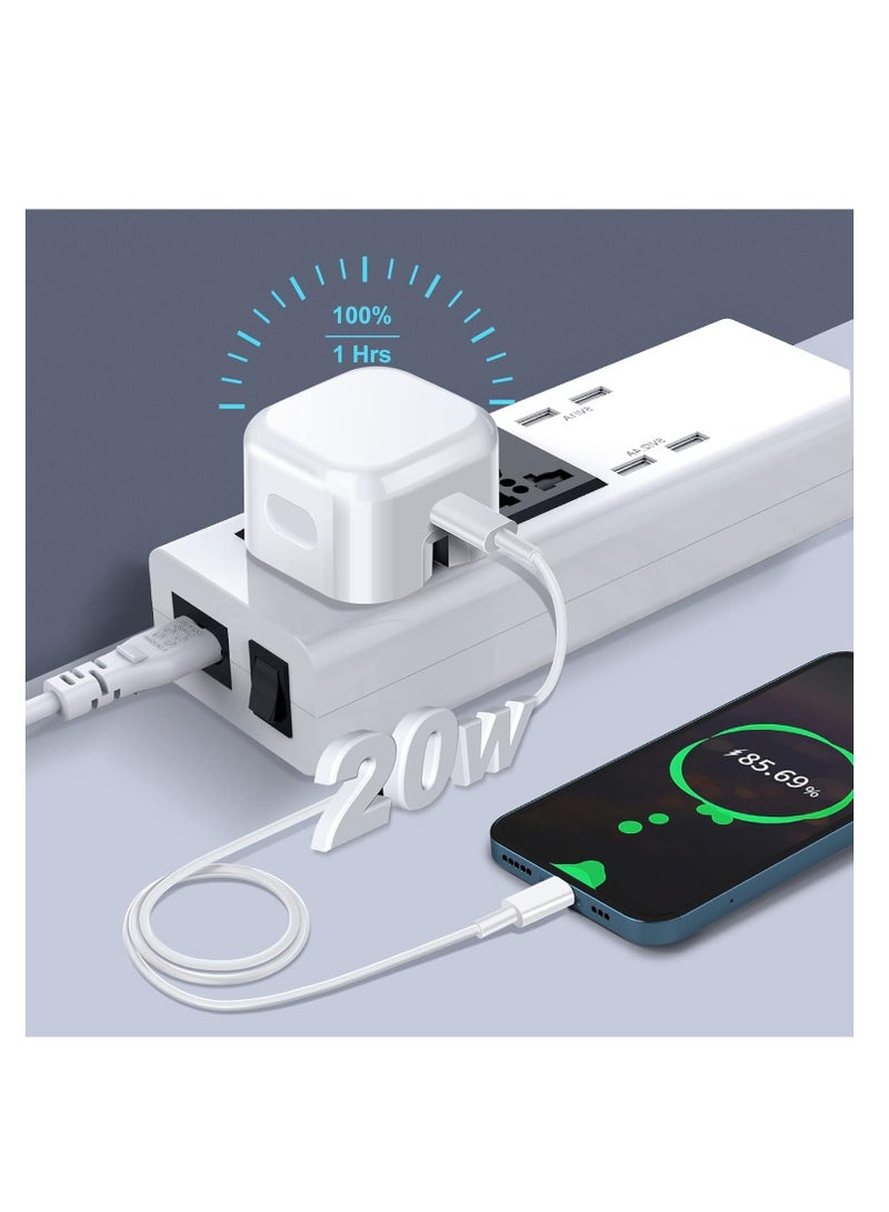 For iPhone 16/15 Fast Charger, 20W PD USB C Charger Plug with 2M USB C to C Cable for iPhone 16/16 Plus/16 Pro/16 Pro Max/15/15 Plus/15 Pro/15 Pro Max, iPad Pro/Air/Mini,USB C Charger UK Power Adapter - Image 5