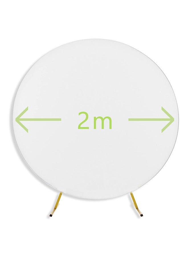 2m White Circle Backdrop Cover Round Fabric Photo Background for Photography Fabric Round Backdrop Cover Party Birthday Wedding Baby Shower  - Image 1