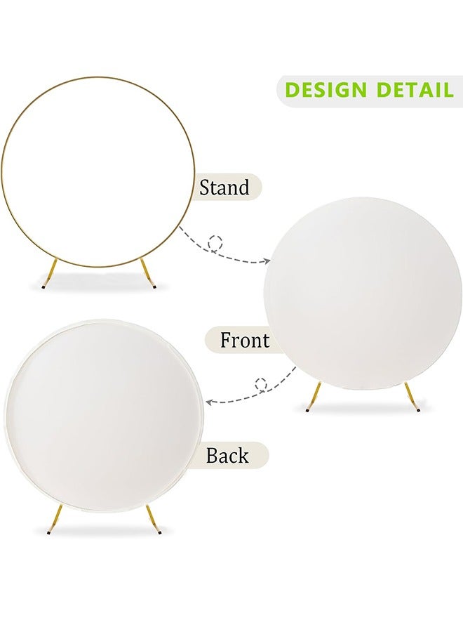 2m White Circle Backdrop Cover Round Fabric Photo Background for Photography Fabric Round Backdrop Cover Party Birthday Wedding Baby Shower  - Image 2