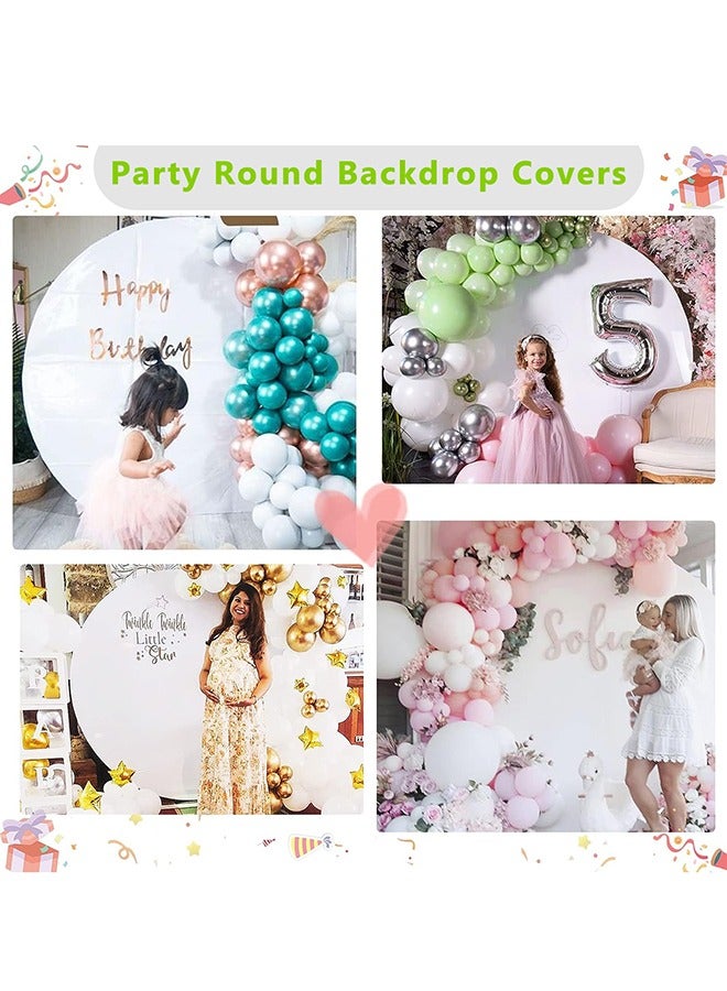 2m White Circle Backdrop Cover Round Fabric Photo Background for Photography Fabric Round Backdrop Cover Party Birthday Wedding Baby Shower  - Image 5