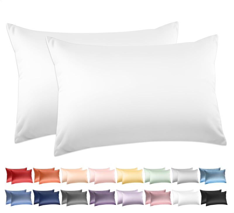Deep Dream 100 Cotton Pillow Cases Standard Size Set of 2 600 Thread Count Cotton Pillowcases Standard White Pillow Cases Set of 2 with Envelop Closure 20x26 Inches