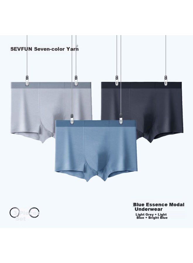 Sevfun Qisefang Modal Underwear For Men, 7a Antibacterial Seamless Boxer Briefs With Cotton Gusset, Breathable Ice Silk, 3-pack, Dead Angle Shorts - Image 1