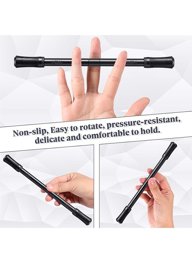 2 Pieces Spinning Pen Rolling Finger Gaming Trick Pen Mod with Tutorial No Pen Refill Stress Releasing Brain Training Toys for Kids Adults Student Office Supplies (Black and Silver) - Image 5