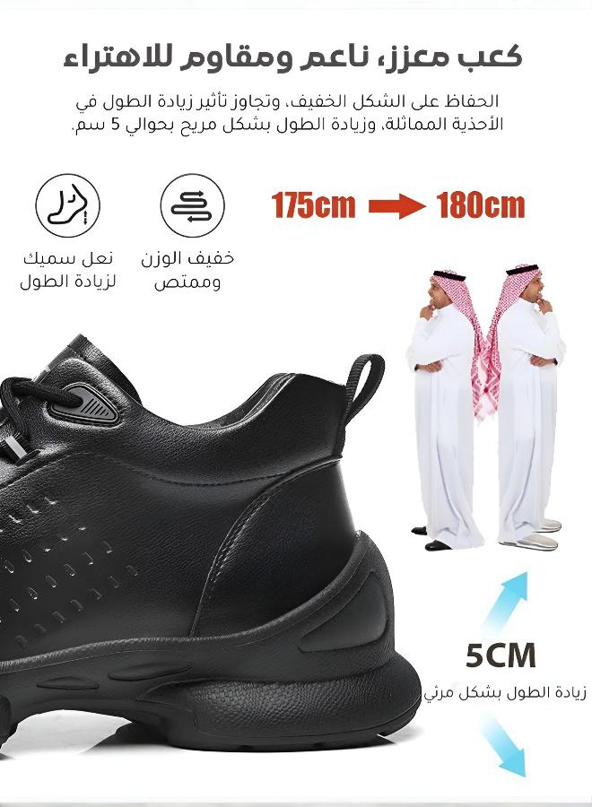 Hilyagems Men's Casual Lightweight Comfortable Leather Shoes - Image 2