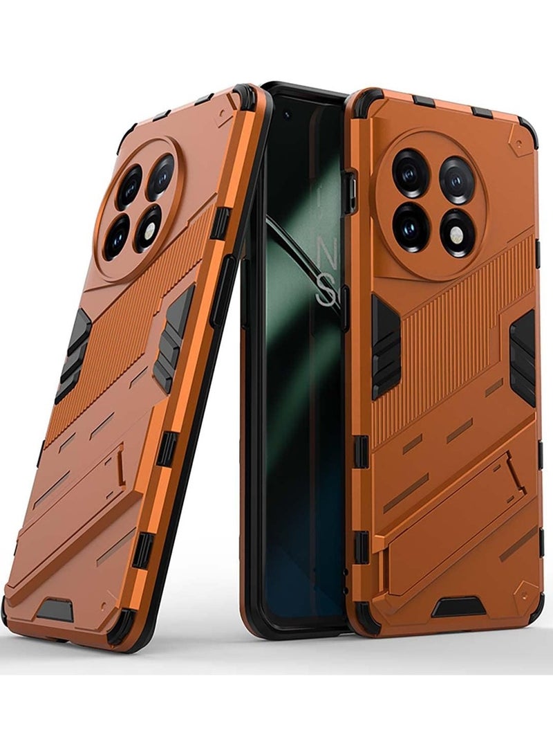 AROAQ Case for OnePlus 11 5G, Ultra Thin Shockproof Armor Protective Silicone TPU Cover with Hidden Bracket, Premium Hard PC Durable Cover - Image 1