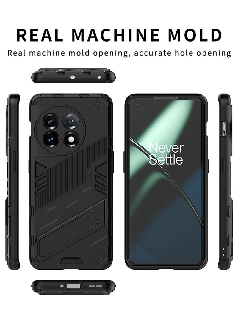AROAQ Case for OnePlus 11 5G, Ultra Thin Shockproof Armor Protective Silicone TPU Cover with Hidden Bracket, Premium Hard PC Durable Cover - Image 4