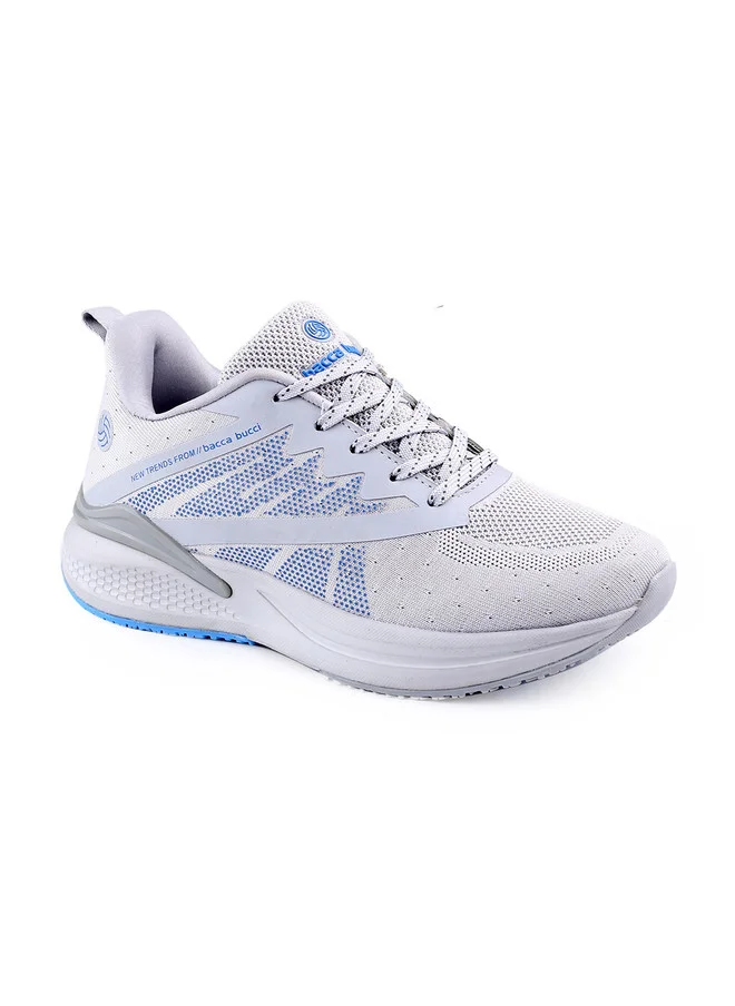 باكا بوتشي Men's Grey Mesh Running Shoes