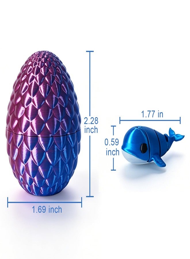 Zesua 24 Pcs 3D Printed Fidget Toy Set – 12 Articulated Ocean Animals and 12 Mystery Eggs, Sensory Toys for Kids, Party Favors, Classroom Prizes, Easter Basket Stuffers, Christmas Stocking Stuffers - Image 2