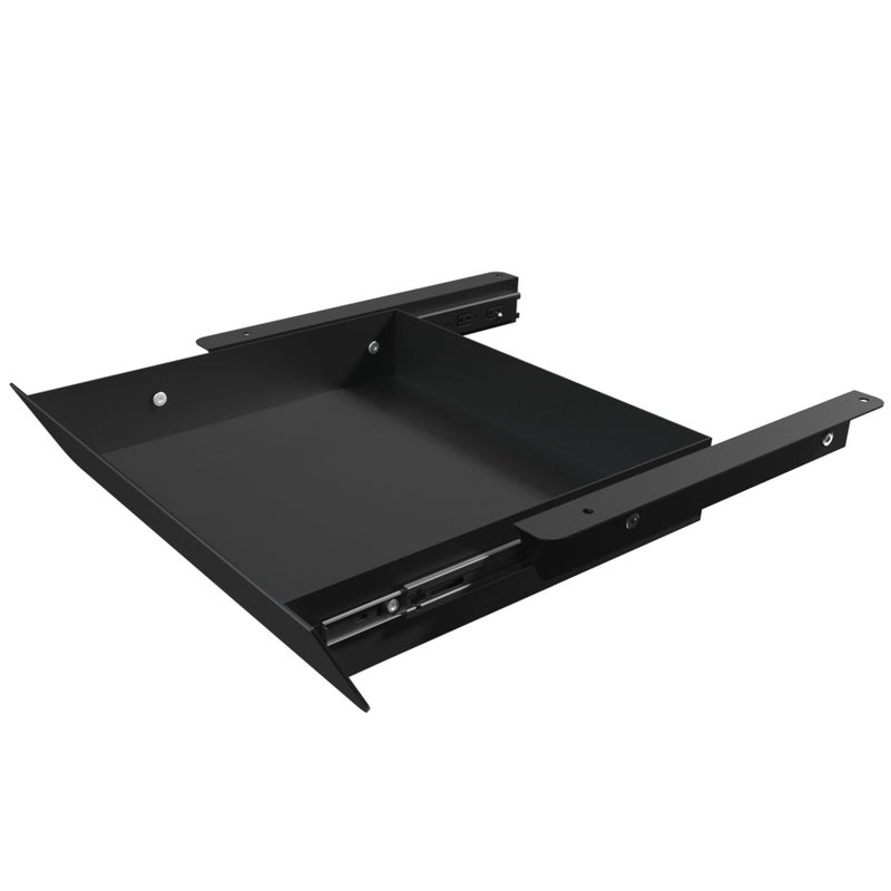 Gaxomo Under Desk Mounted Sliding Drawer with 60 Degree Tilt Panel to Pull Out, 15'' Long & 9'' deep Large Storage Organizer for Sit Stand Workstation - Image 1