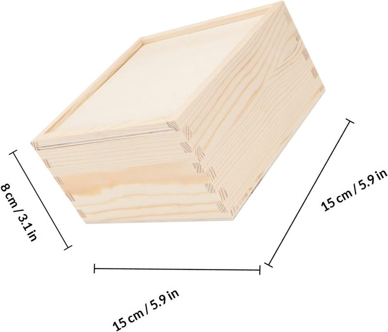 VICASKY Wooden Wedding Candy Box 15x15x8cm Portable Festival Candy Container with Drawer for Bridal Shower Party Favors and Packaging - Image 2