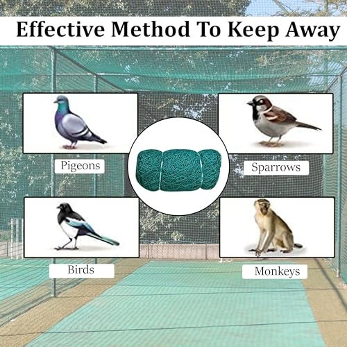 Essoti Monkey Net/Cricket Net/Children Safety net/Nylon - (14 X50 FT) -2 MM 30 Ply String Size 44 mm Hole, Green in Color Sample Kit Along (14 X 50 FT, Green) - Image 5