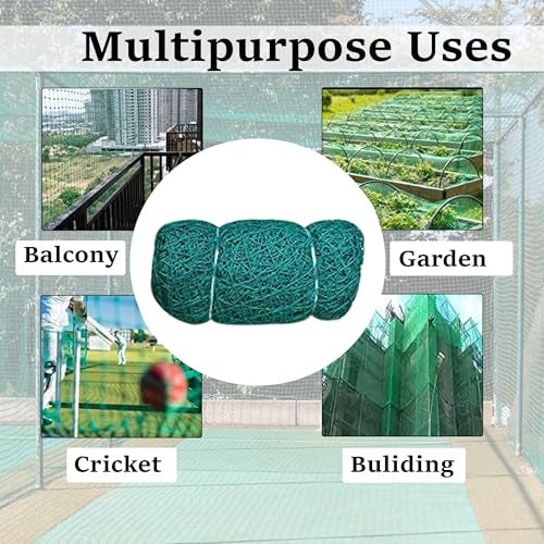 Essoti Monkey Net/Cricket Net/Children Safety net/Nylon - (14 X50 FT) -2 MM 30 Ply String Size 44 mm Hole, Green in Color Sample Kit Along (14 X 50 FT, Green) - Image 3