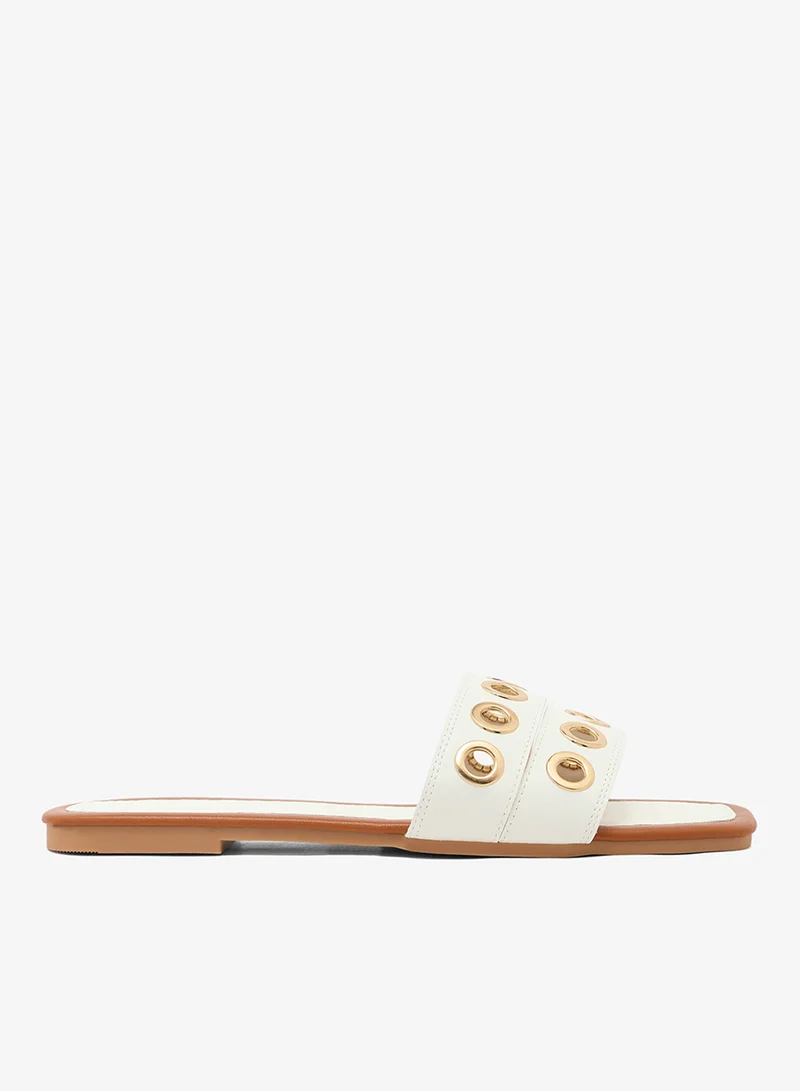 Metal Detail Flat Sandals