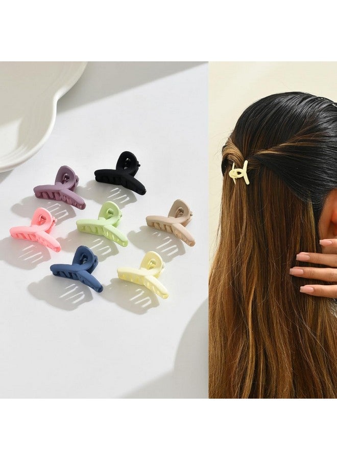 QUILBOOL Cross Claw Clips, Hair Claw Clips For Women & Girls, 2.2 Inch Small Hair Clips, Medium Rectangle Claw Hair Clip, Matte Banana Jaw Clips For Thin Half Hair 6 Pack (Multicolour) - Image 4