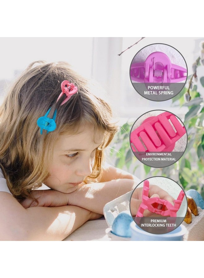 QUILBOOL Cross Claw Clips, Hair Claw Clips For Women & Girls, 2.2 Inch Small Hair Clips, Medium Rectangle Claw Hair Clip, Matte Banana Jaw Clips For Thin Half Hair 6 Pack (Multicolour) - Image 3