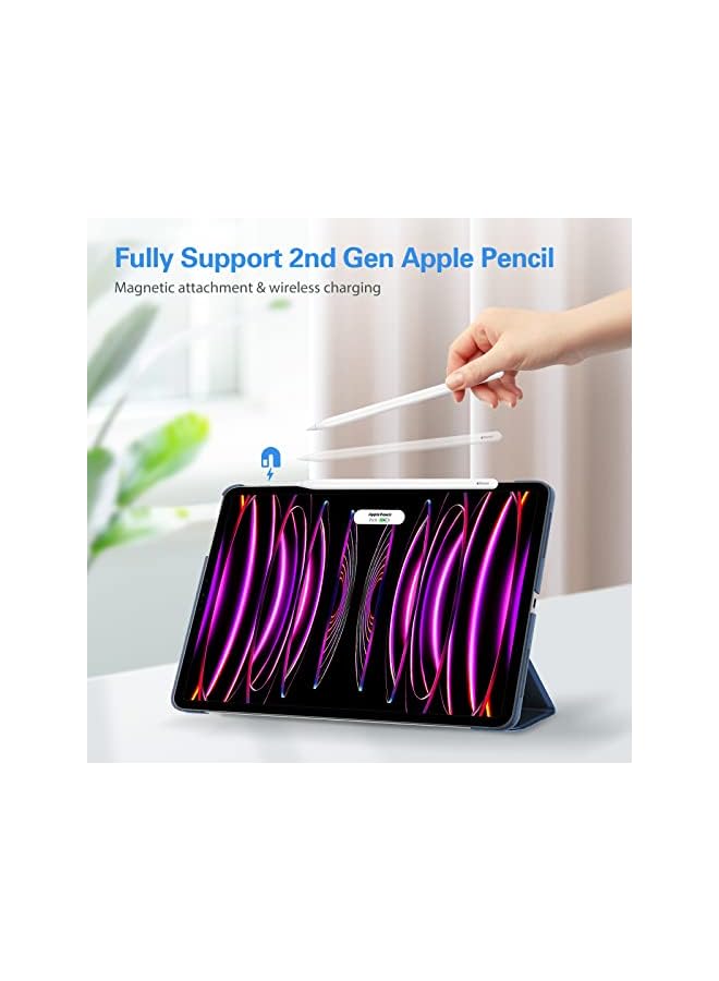Procases iPad Pro 12.9 Case 2022/2021 / 2020/2018, Slim Stand Hard Back Shell Smart Cover for iPad Pro 12.9 Inch 6th Generation 2022 / 5th Gen 2021 / 4th Gen 2020 / 3rd Gen 2018 -Darkblue - Image 3